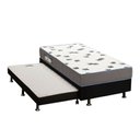 Ver imagem 1 de Cama Box C/auxiliar Solteiro: Colchão Espuma Ortobom D33 Light + Base Crc Courano Black(88x188)