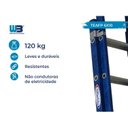 Ver imagem 2 de Escada em Fibra Tesoura Extensível 6x10 Degraus 1,90x3,20m Premium Wbertolo