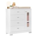 Ver imagem 2 de Cômoda Infantil New Katatau 1 Porta e 4 Gavetas Branco Brilho - Reller Móveis