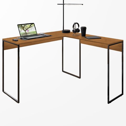Mesa em L Industrial para Escritório e Home Office:xingu