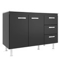 Ver imagem 2 de Balcão de Cozinha sem Pia e Tampo 2 Portas 3 Gavetas Carolina