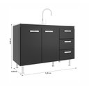 Ver imagem 5 de Balcão de Cozinha sem Pia e Tampo 2 Portas 3 Gavetas Carolina