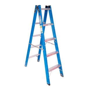 Escada em Fibra Tesoura Dupla 5 Degraus 1,50m Premium WBertolo