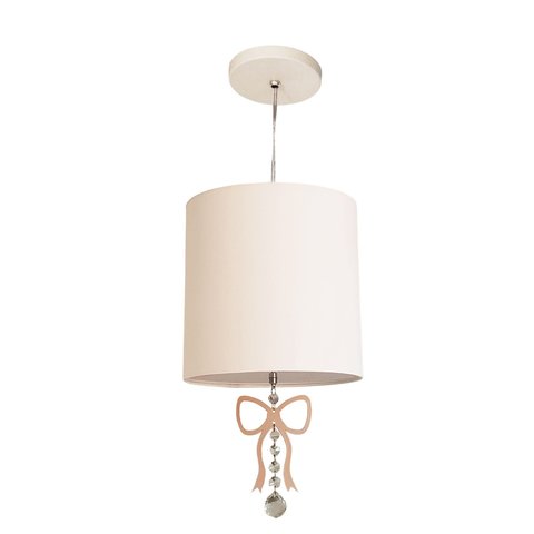 Luminária Pendente Infantil Laço Branco 25x25 1e27