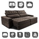 Ver imagem 3 de Sofá Retrátil e Reclinável 2,75m Cama inBox Big Star com SoftGel D40 Velupluma Café