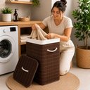 Ver imagem 2 de Cesto de Bambu com Alças e Tampa 70l- Marrom