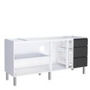 Ver imagem 2 de Balcão Para Cozinha de Aço 3 Portas 3 Gavetas e Porta Tempero Gaia 200 Com Tampo Cozimax Preto