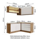 Ver imagem 4 de Armário de Cozinha Completa de Canto 329cm Rustic Branco Glamy Madesa 02