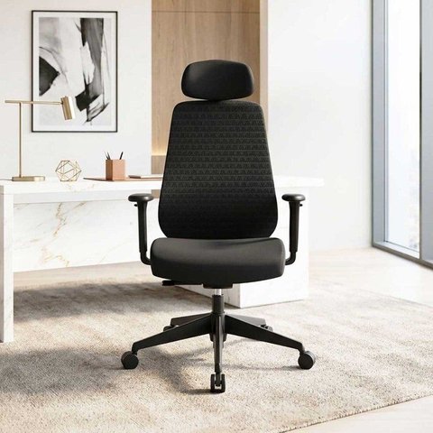 Cadeira Escritório Presidente Ergonômica NR17 Assento Regulável Signature Comfort Preto