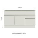 Ver imagem 4 de Balcão de Pia Glamy com 2 Portas e 2 Gavetas Branco Madesa