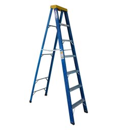 Escada em Fibra Tesoura 6 Degraus 2,10m com Patamar Premium Wbertolo - 1