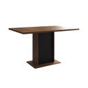 Ver imagem 4 de Mesa Jantar Londres Retangular Amêndoa 137x90 Base Preta 6 Cadeiras Estofadas Verde Madeira
