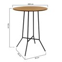 Ver imagem 2 de Mesa Alta Bistrô Gabi 1 Lugar Redonda MDF 80cm Cinamomo Estrutura Metal