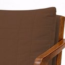 Ver mais imagens de Kit 2 Poltronas Maia Decorativas para Sala em Corino Peroba e Linho Marrom Ammê Estofados