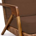 Ver imagem 2 de Kit 2 Poltronas Maia Decorativas para Sala em Corino Peroba e Linho Marrom Ammê Estofados