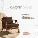 Ver imagem 7 de Kit 2 Poltronas Maia Decorativas para Sala em Corino Peroba e Linho Marrom Ammê Estofados