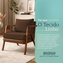 Ver imagem 5 de Kit 2 Poltronas Maia Decorativas para Sala em Corino Peroba e Linho Marrom Ammê Estofados
