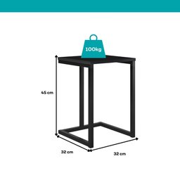 Conjunto 2 Banquetas Carraro Tubo Preto Madeirado Preto - 2