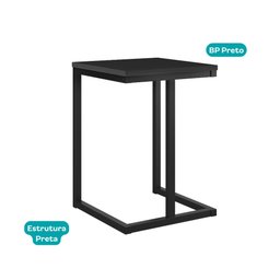 Conjunto 2 Banquetas Carraro Tubo Preto Madeirado Preto - 4