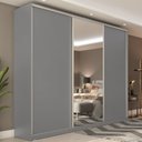 Ver imagem 1 de Guarda-Roupa Casal 3 Portas 1 Espelho Belluno Cinza/Urbi