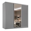 Ver imagem 2 de Guarda-Roupa Casal 3 Portas 1 Espelho Belluno Cinza/Urbi