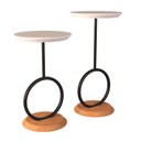 Ver imagem 1 de Mesa de Apoio Lateral Canto Fanny Menor Madeira com Estrutura Metal