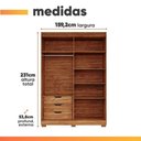 Ver imagem 2 de Guarda Roupa Julia 04 Portas 03 Gavetas 100% MDF Jequitiba com Pes