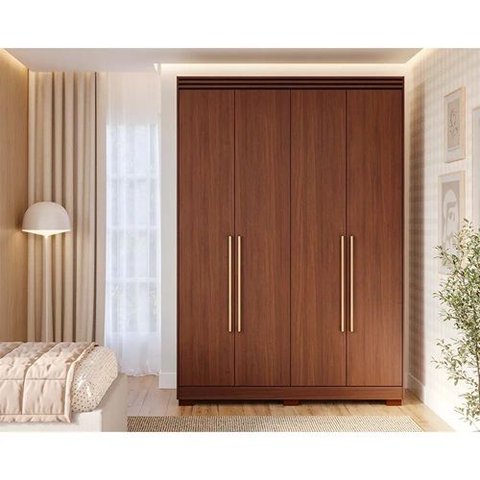 Guarda Roupa Julia 04 Portas 03 Gavetas 100% MDF Jequitiba com Pes