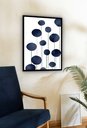 Ver imagem 2 de Quadro Decorativo Abstrato Círculos Azuis - 70x50cm:moldura Preta