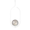 Lustre Pendente On Clip - Branco com Globo de Vidro Fumê - 1