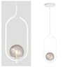 Lustre Pendente On Clip - Branco com Globo de Vidro Fumê - 7