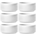 Ver imagem 1 de 6 Ramekins Tigelas Porcelana 130ml Canelado Germer Branco Molhos Crème Brûlée