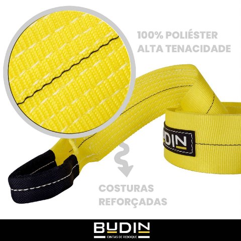 Cinta Reboque 10t X 3m |com Bolsa| Budin - Fita Arraste Guincho 4x4
