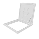 Ver imagem 2 de Tampa 75x75 Rebaixada com Grelha Invisível com Amortecedor Cor: Branco Brilho 020 - Gda