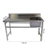 Pia De Inox 150x70x85 Cm Cuba Lado Direito De 50x40x25cm Frigopro - 2