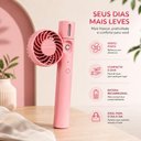 Ver imagem 5 de Ventilador Portatil Recarregavel Rosa USB Spray Agua Nebulizador Giratorio 2 Velocidades Compacto