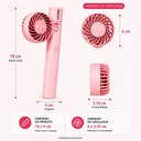 Ver imagem 6 de Ventilador Portatil Recarregavel Rosa USB Spray Agua Nebulizador Giratorio 2 Velocidades Compacto
