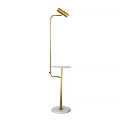 Abajur Decorativo Luminária de Chão Piave em Metal e Mármore 170x40cm
