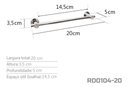 Ver imagem 3 de Toalheiro Inox 20 Cm - Kromus RD0104-20