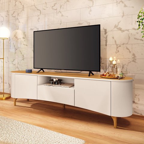 Rack para TV até 80 Polegadas 2 Portas 1 Gaveta Fanes Espresso Móveis