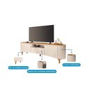 Ver imagem 4 de Rack para TV até 80 Polegadas 201cm Orgânico 2 Portas 1 Gaveta Fanes Espresso Móveis
