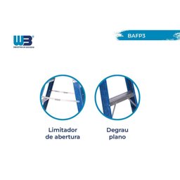 Escada Banqueta em Fibra Premium 0,60m 2 Degraus e Patamar WBertolo - 3