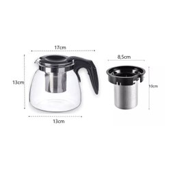 Chaleira Bule de Vidro com Infusor Chá Café Inox 950ml - 5