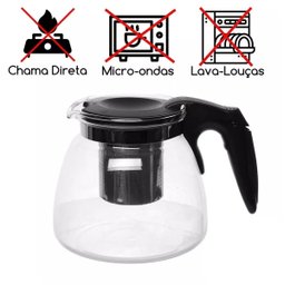 Chaleira Bule de Vidro com Infusor Chá Café Inox 950ml - 4