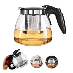 Chaleira Bule de Vidro com Infusor Chá Café Inox 950ml - 1