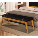 Ver imagem 1 de Recamier Banco Quarto Sofá Pé da Cama Madeira Maciça - Preto