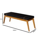 Ver imagem 3 de Recamier Banco Quarto Sofá Pé da Cama Madeira Maciça - Preto