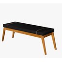 Ver imagem 2 de Recamier Banco Quarto Sofá Pé da Cama Madeira Maciça - Preto