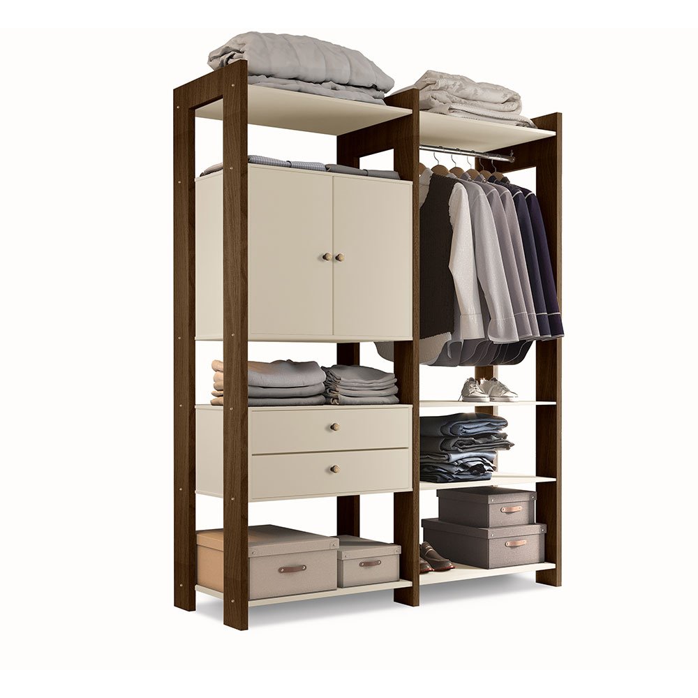 Arara Closet Toronto Luxo para Quarto Malbec/off White - Luapa - 2