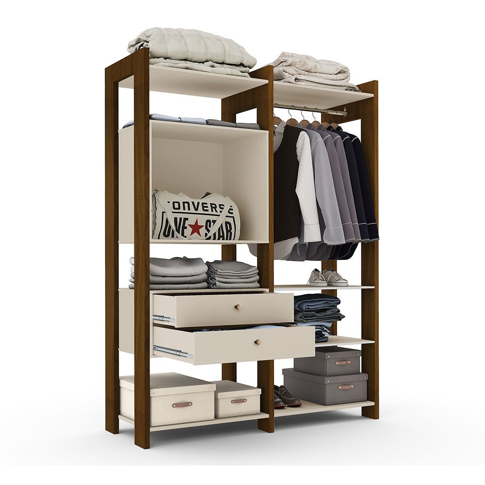 Arara Closet Toronto Luxo para Quarto Malbec/off White - Luapa - 3